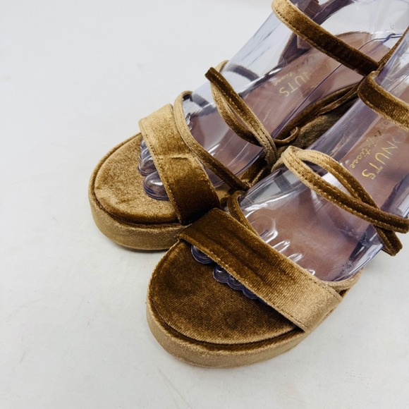 Coconuts by Matisse Stargaze Velvet Platform Block Heel Sandals Ankle Strap Sz 8 - Picture 3 of 11